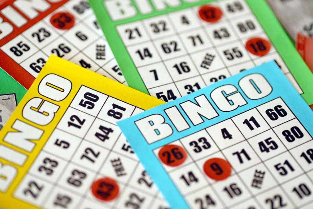 Foto van bingokaarten.